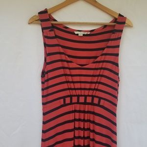 Boden Red and Black Striped Maxi Dress